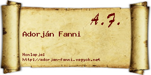 Adorján Fanni névjegykártya