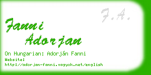 fanni adorjan business card
