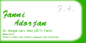 fanni adorjan business card